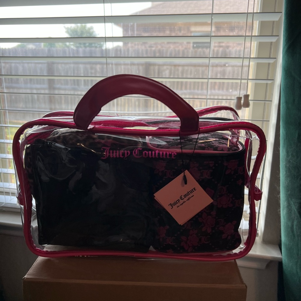 Juicy Couture Pink Cosmetic Bag Set for Stylish Organization